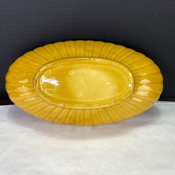 Vintage Jenkins Ceramics Yellow Drip Oval Pottery Planter Bowl - Picture 6 of 9